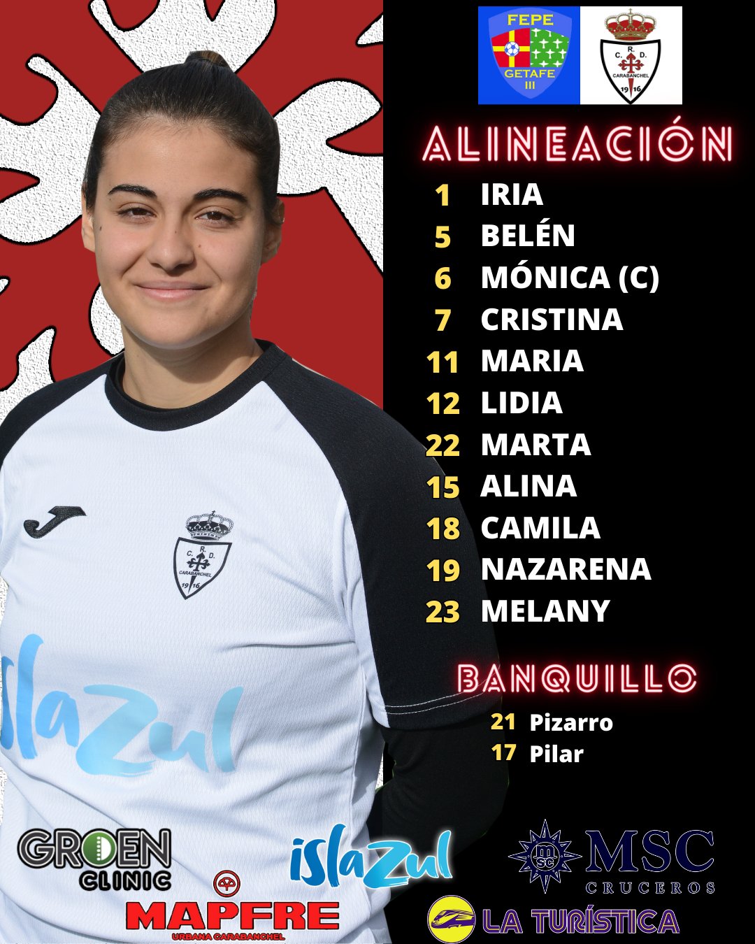 alineacion vs FEPE Getafe