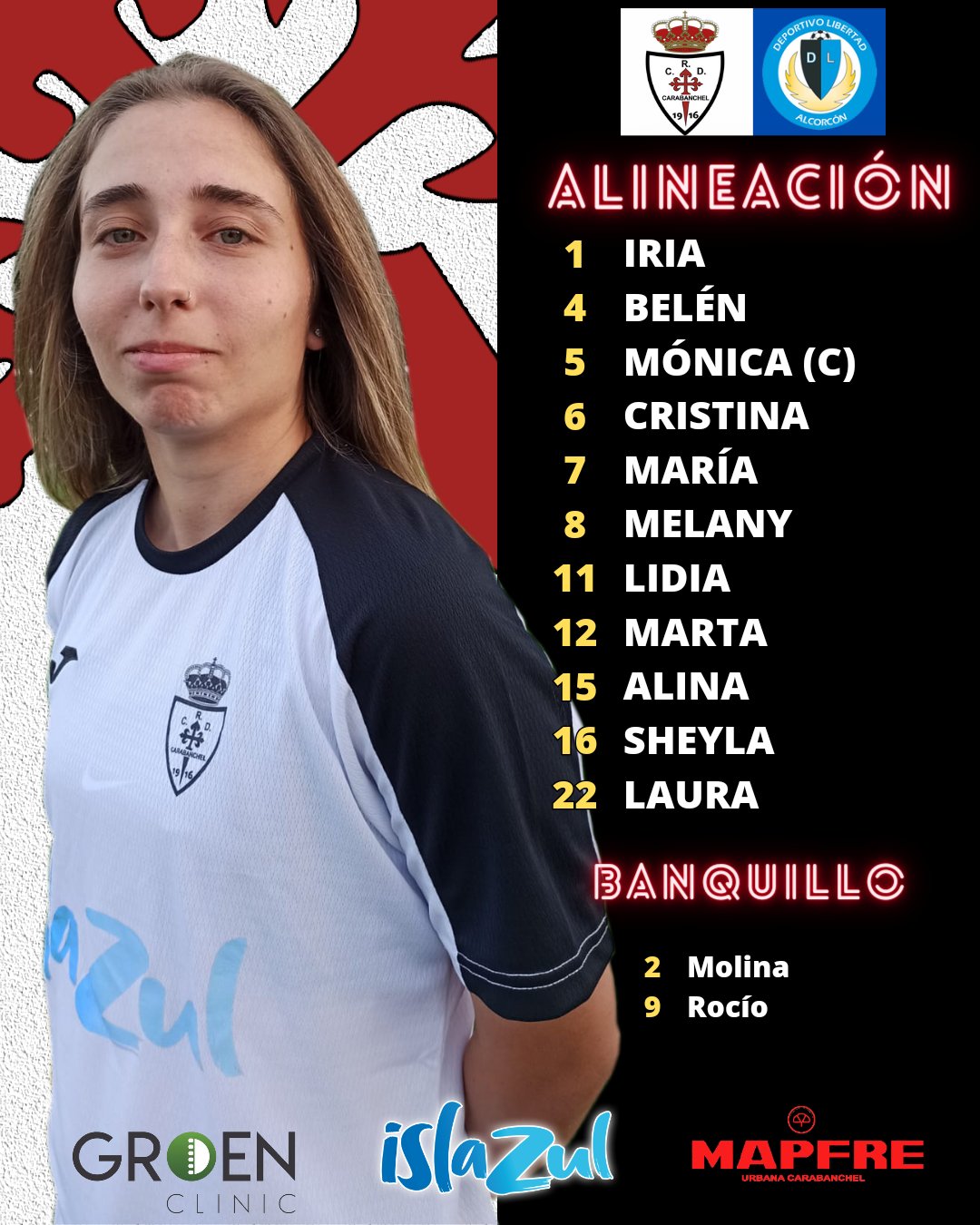 Alineacion Femenino J5 vs Libertad Alcorcon