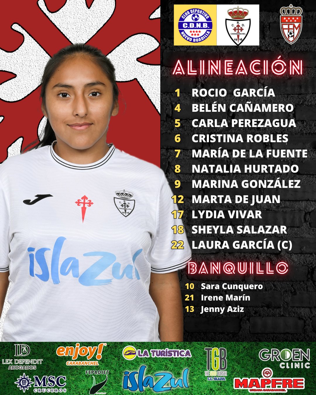 alineacion femenino vs nuevo boadilla