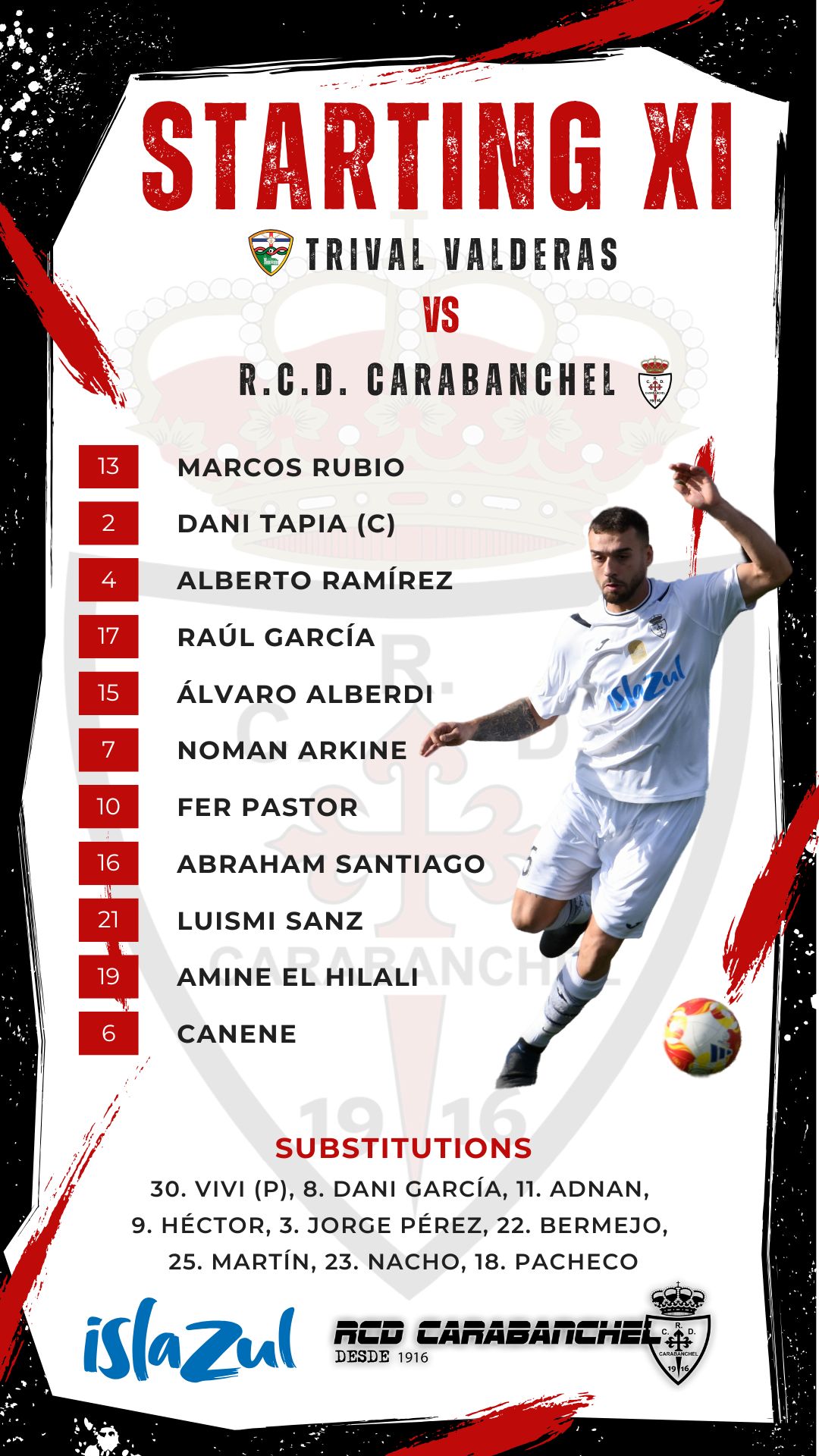 Alineacion vs Trival Valderas