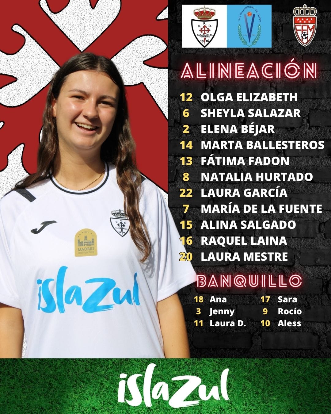 alineacion femenino vs villaviciosa
