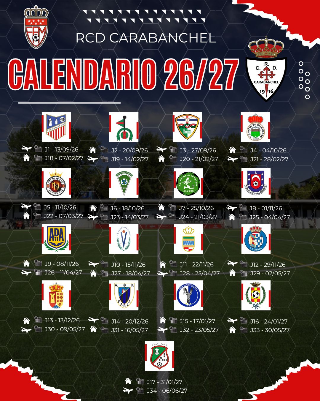 CALENDARIO CARABANCHEL 26 27